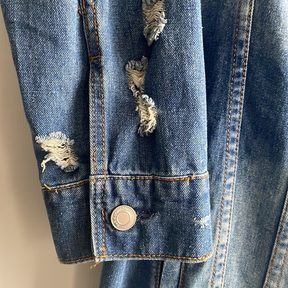 Streetwear Society Oversized Distressed Jean Jacket - Picture 6 of 6